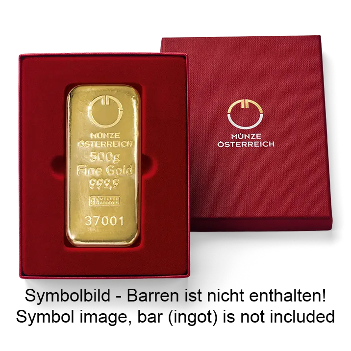 Barrenverpackung 500 Gramm Goldbarren